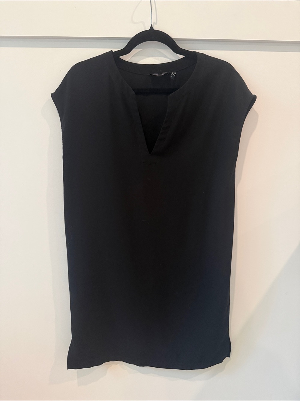 Theory Black V-Neck Boxy Dress